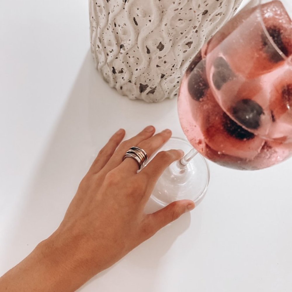 Tricolor Intertwined Statement Ring - Personalized